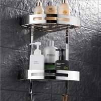 Kệ góc treo tường 1 tầng, 2 tầng chất liệu inox 304 dạng miếng