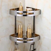 Kệ Góc Treo Tường Inox 2 Tầng Lỗ (KG05)