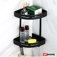 Kệ Góc Treo Tường Inox 304 2 Tầng Màu Đen MTKG-05Đ