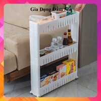 Kệ hẹp 3 tầng để đồ đa năng có bánh xe di chuyển thông minh