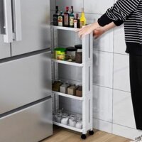 Kệ Hẹp Di Động 4 Tầng Có Bánh Xe Di Chuyển Kitchen