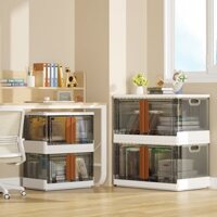 Kệ Hộp Đựng Đồ Lớn, Thùng Đựng Đồ 2 Cánh Cửa Đa Năng Có Bánh Xe - HÀNG ĐẸP VANDO - Trắng - 1 Hộp Lớn