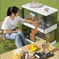 Kệ Hộp Đựng Đồ Lớn, Thùng Đựng Đồ 2 Cánh Cửa Đa Năng Có Bánh Xe - HÀNG ĐẸP  - Màu trắng - 1 Hộp Lớn