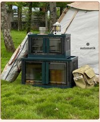 Kệ Hộp Đựng Đồ Lớn, Thùng Đựng Đồ 2 Cánh Cửa Đa Năng Có Bánh Xe - HÀNG ĐẸP  - MÀU XANH - 1 Hộp Lớn