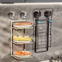 Kệ hút COFORDOS, Phụ kiện nhà bếp nhiều lớp Giá sắp xếp nhà bếp, Giá để đồ rau củ tự dính đa chức năng