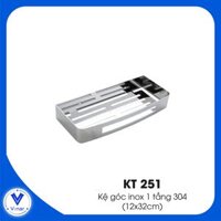 Kệ Inox 1 Tầng 304 KT251 (12x32cm)