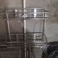 Kệ inox 2 tầng 201 size 15x50x2t