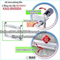 Kệ inox 2 tầng cao cấp INOXBAO KAG-BN500A