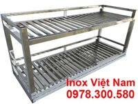 Kệ Inox 2 Tầng Treo Tường Có Khay Hứng Nước KEI-12
