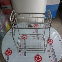 kệ  inox 2 tầng(so le)