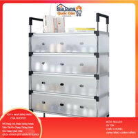 Kệ Inox 3, 4 Tầng Có Vách Ngăn Chắn Bụi, Giá Inox Để Giày Dép Có Nắp Đậy, Tủ Giày Thế Hệ Mới