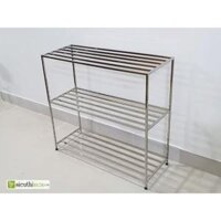 Kệ inox 3 tầng để đồ, dạng nan thoáng, kt 90x40x80(cm)