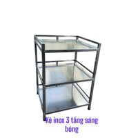 Kệ INox 3 Tầng Tấm Đa Năng Để Lò Vi Sóng Bếp Từ chén bát các loại ( nhận đặt hàng theo yêu cầu)
