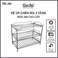 Kệ inox 304 úp chén dĩa 3 tầng Goda