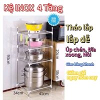 ✅Kệ inox 4 Tầng để Xoong nồi chảo, sắp xếp đồ dùng nhà bếp gọn gàng✅Nhím Store