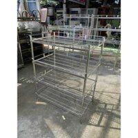 KỆ INOX 4 TẦNG LƯỚI 50X80
