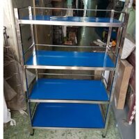 Kệ inox 4 tầng mặt inox tấm