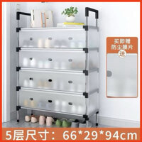 Kệ Inox 5 Tầng Có Vách Ngăn Chắn Bụi, Giá Inox Để Giày Dép 5 Tầng Có Nắp Đậy, Tủ Giày Thế Hệ Mới