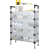 Kệ Inox 5 Tầng Có Vách Ngăn Chắn Bụi, Giá Inox Để Giày Dép 5 Tầng Có Nắp Đậy, Tủ Giày Thế Hệ Mới Đa Năng