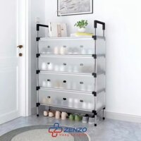 Kệ Inox 5 Tầng Có Vách Ngăn Chắn Bụi, Giá Inox Để Giày Dép 5 Tầng Có Nắp Đậy, Tủ Giày Thế Hệ Mới