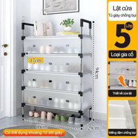 Kệ Inox 5 Tầng Có Vách Ngăn Chắn Bụi 3 CHIỀU, Giá Để Giày Dép, Tủ Giày Thế Hệ Mới