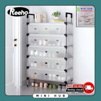 Kệ Inox , 5 Tầng Có Vách Ngăn Chắn Bụi, Giá Inox Để Giày Dép Có Nắp Đậy Mẫu Mới