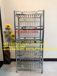 Kệ inox chén bát , xoong nồi, kệ inox nhà bếp - thương hiệu VIMOS - 5 tầng