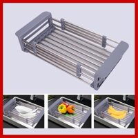 Kệ INOX gác bồn rửa chán bát I Kéo dãn, thu gọn linh hoạt I Giá INOX gác bồn rửa bát