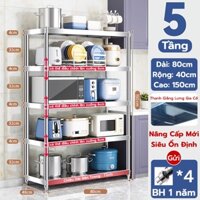 Kệ Inox Nhà Bếp Đa Năng 3 4 5 Tầng Có Bánh Xe Inox 304 Chất Lượng Cao Của Đức Nhập Khẩu Kệ Để Lò Vi Sóng