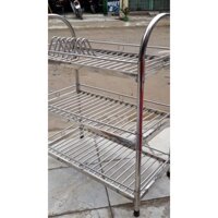 Kệ inox ống 3 tầng để bát đĩa 73×65×33cm - Gia dụng Dũng Hà