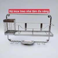 Kệ inox treo nhà tắm đa năng inox 201 siêu bền, chống rỉ 1 tầng.