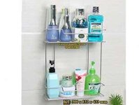 Kệ inox treo tường 2 tầng không khoan GS-6004