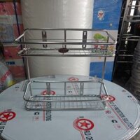 kệ inox treo tường 2 tầng