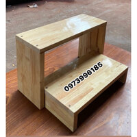 KỆ KÊ GÁC CHÂN  LÀM NAIL CÓ KỆ DƯỚI ĐỂ MÁY HƠ GỖ SỒI , GỖ  CAO SU  TỰ  NHIÊN  CHỐNG NƯỚC (hình thật ).