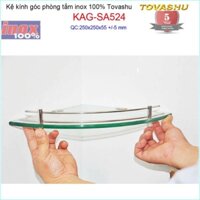 Kệ kính góc nhà tắm, giá kiếng góc phòng tắm Tovashu KAG-SA524.1