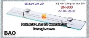 Kệ kính inox 304 cao cấp BAO BN900 57 x 12,5 x 5 cm