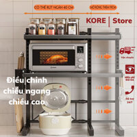 Kệ Lò Vi Sóng 3 Tầng Điều Chỉnh Chiều Rộng Chiều Cao Linh Hoạt, Kệ Để Đồ Nhà Bếp Thiết Kế Thông Minh