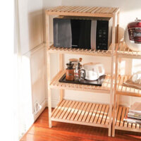 Kệ Lò Vi Sóng 4 Tâng Kệ Gỗ 4 Tầng Gỗ Thông Rông 55cm ( hình chụp thật)