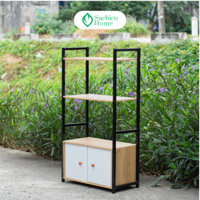 Kệ lò vi sóng 4 tầng Sahcico, kệ để đồ nhà bếp, kệ đựng lò nướng đa năng có tủ chất liệu gỗ MDF cao cấp