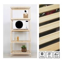 Kệ Lò Vi Sóng 5 Tầng Gỗ Thông Mỹ 65x35x155CM, Kệ Để Đồ Nhà Bếp, Kệ Gỗ Decor Tổ Ong, Kệ Bếp Đa Năng