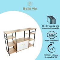 ◕Kệ Lò Vi Sóng BELLEVIE Đựng Đồ Đa Năng Có Hộc Tủ Thiết Kế Lắp Ghép, Giá Để Vật Dụng Nhà Bếp Bằng Gỗ MDF