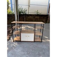 Kệ Lò Vi Sóng Đôi, Kệ Khung Sắt Mặt Gỗ MDF Để Nồi Chiên, Lò Nướng