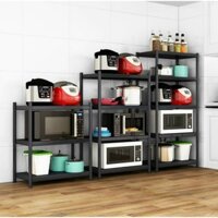 Kệ Lò Vi Sóng Inox Sơn Đen Tĩnh Điện 4/5 Tầng Gia Dụng Thông Minh - Kệ nhà bếp đựng nồi cơm