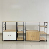 Kệ lò vi sóng kệ để lò nướng gỗ MDF nhà bếp đa năng có ngăn tủ 70x78x30cm