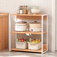 Kệ lò vi sóng kệ gia vị Bobu 3F kiểu Hàn decor nhà bếp khung sắt chống ghỉ IGA- GM05