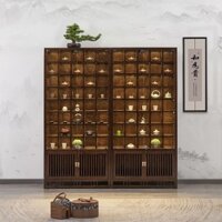 Kệ Lưới Gỗ Rắn, Bình Đất Sét Màu Tím, Kệ Trưng Bày Thủy Tinh, Tách Trà, Ấm Trà, Duobaoge, Kiểu Trung Quốc Mới, Giá Bogu