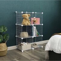 Kệ lưới sắt 6 ô để sách vở, quần áo, trang trí