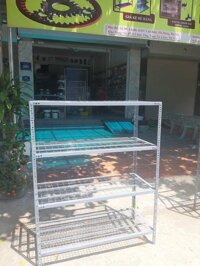 Kệ lưới sắt đa năng 4 sàn cao 1.5m, KT:100x30cm, 01 tăng cứng..