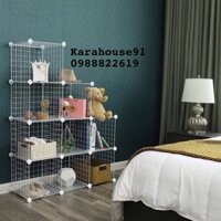 KỆ LƯỚI SẮT ĐA NĂNG 9 NGĂN BẬC THANG HÀNG LOẠI 1 (ĐEN, TRẮNG, HỒNG).