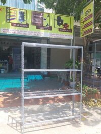 Kệ lưới sắt lắp ghép đa năng 4 sàn cao 2.0m, KT:100x30cm, 01 tăng cứng.